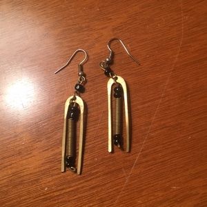Gold and black modern earrings